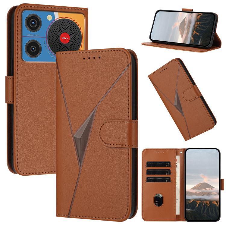 Triangle Pattern Buckle Clasp Leather Phone Case, For ZTE Blade V70, For ZTE Blade V60 Design, For ZTE Blade A75 5G / Nubia Focus, For ZTE Blade A75 4G, For ZTE nubia Z60S Pro, For ZTE Blade A55 / A35, For ZTE Axon 60                                   ...