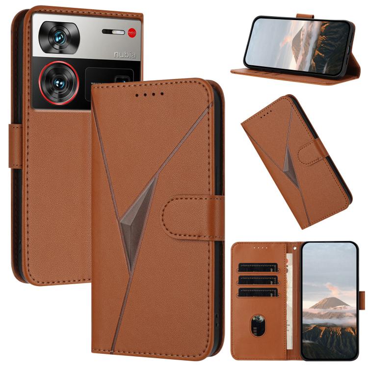 Triangle Pattern Buckle Clasp Leather Phone Case, For ZTE nubia Z60 Ultra, For ZTE Blade A54, For ZTE Blade A73 4G / Blade V50 Design 4G, For ZTE Blade A73 5G, For ZTE Blade V50 Vita, For ZTE Blade A33s, For ZTE Blade A53 Pro, For ZTE Blade A72s       ...