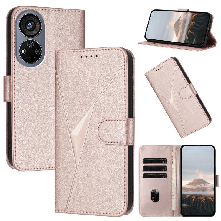 Triangle Pattern Buckle Clasp Leather Phone Case, For ZTE Kantan Sumaho 4 A402ZT, For ZTE Voyage 40, For ZTE Fresh 50, For ZTE Voyage 41 5G, For ZTE Blade A35e 4G, For ZTE Blade A35e Brazil, For ZTE Blade A35e Global, For ZTE nubia Music 2             ...