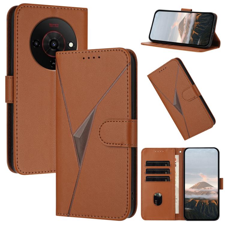Triangle Pattern Buckle Clasp Leather Phone Case, For ZTE nubia Air Pro 5G, For ZTE nubia Neo 5 Pro 5G, For ZTE nubia Neo 5 5G, For ZTE nubia Neo 5 GT 5G, For ZTE Blade V80 Vita, For ZTE nubia V80 Max, For ZTE Blade A56 Pro, For ZTE Blade A76 5G       ...