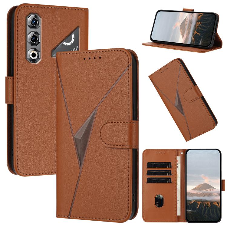 Triangle Pattern Buckle Clasp Leather Phone Case, For ZTE nubia Air Pro 5G, For ZTE nubia Neo 5 Pro 5G, For ZTE nubia Neo 5 5G, For ZTE nubia Neo 5 GT 5G, For ZTE Blade V80 Vita, For ZTE nubia V80 Max, For ZTE Blade A56 Pro, For ZTE Blade A76 5G       ...