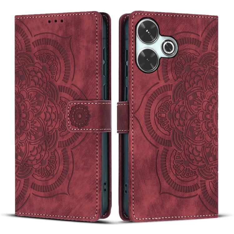 Mandala Embossed Retro Frosted Leather Phone Case, For Redmi Note 17 5G / 4G Global 169.7mm, For Redmi Note 17 Pro Max 5G Global 163.4mm, For Redmi Note 17 Pro 5G Global 163.5mm, For Redmi 17 5G / 4G Global 170mm, For Redmi Note 15 Pro+ 5G Global 163.3...
