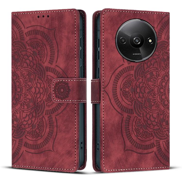 Mandala Embossed Retro Frosted Leather Phone Case, For Redmi Note 17 5G / 4G Global 169.7mm, For Redmi Note 17 Pro Max 5G Global 163.4mm, For Redmi Note 17 Pro 5G Global 163.5mm, For Redmi 17 5G / 4G Global 170mm, For Redmi Note 15 Pro+ 5G Global 163.3...