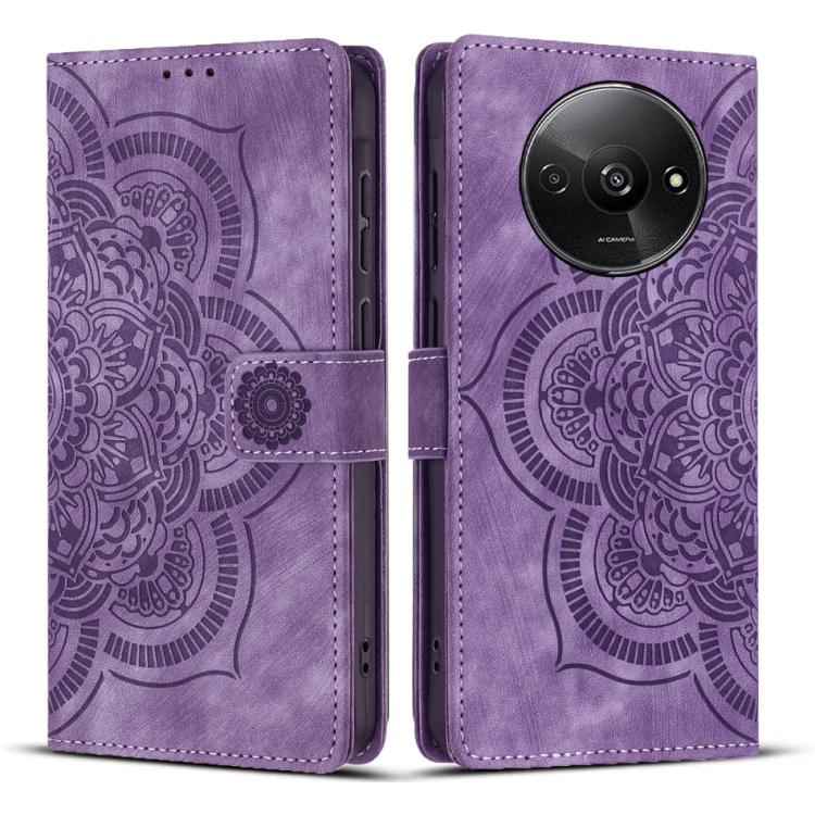 Mandala Embossed Retro Frosted Leather Phone Case, For Redmi Note 17 5G / 4G Global 169.7mm, For Redmi Note 17 Pro Max 5G Global 163.4mm, For Redmi Note 17 Pro 5G Global 163.5mm, For Redmi 17 5G / 4G Global 170mm, For Redmi Note 15 Pro+ 5G Global 163.3...
