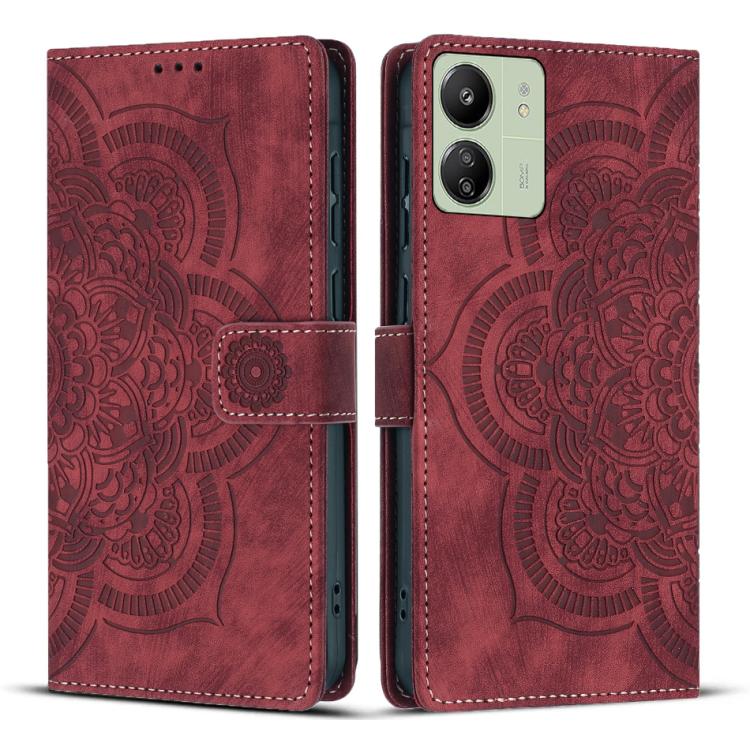 Mandala Embossed Retro Frosted Leather Phone Case, For Redmi Note 13 4G, For Redmi 13C 4G / 5G, For Redmi Note 13 5G, For Redmi Note 13 Pro 5G, For Redmi Note 11S / 12S, For Redmi Note 12 4G, For Redmi Note 11 Pro 4G / 5G
