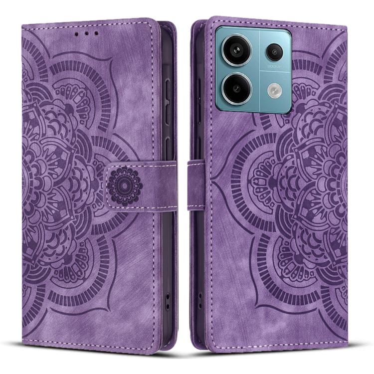 Mandala Embossed Retro Frosted Leather Phone Case, For Redmi Note 13 4G, For Redmi 13C 4G / 5G, For Redmi Note 13 5G, For Redmi Note 13 Pro 5G, For Redmi Note 11S / 12S, For Redmi Note 12 4G, For Redmi Note 11 Pro 4G / 5G