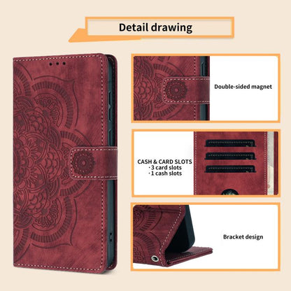 Mandala Embossed Retro Frosted Leather Phone Case, For Redmi Note 13 4G, For Redmi 13C 4G / 5G, For Redmi Note 13 5G, For Redmi Note 13 Pro 5G, For Redmi Note 11S / 12S, For Redmi Note 12 4G, For Redmi Note 11 Pro 4G / 5G