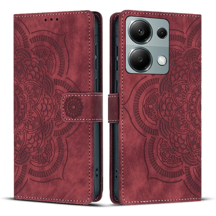 Mandala Embossed Retro Frosted Leather Phone Case, For Redmi Note 17 5G / 4G Global 169.7mm, For Redmi Note 17 Pro Max 5G Global 163.4mm, For Redmi Note 17 Pro 5G Global 163.5mm, For Redmi 17 5G / 4G Global 170mm, For Redmi Note 15 Pro+ 5G Global 163.3...