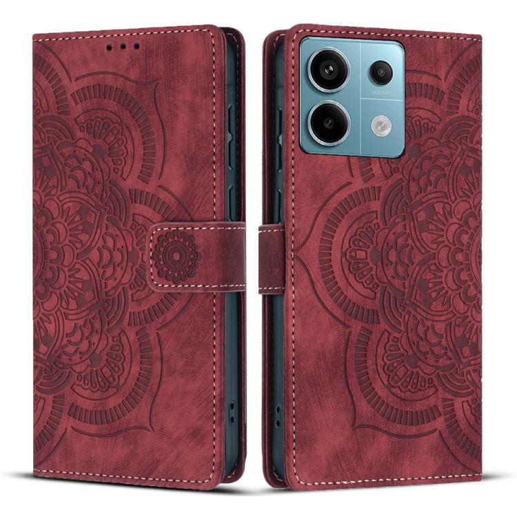Mandala Embossed Retro Frosted Leather Phone Case, For Redmi Note 13 4G, For Redmi 13C 4G / 5G, For Redmi Note 13 5G, For Redmi Note 13 Pro 5G, For Redmi Note 11S / 12S, For Redmi Note 12 4G, For Redmi Note 11 Pro 4G / 5G