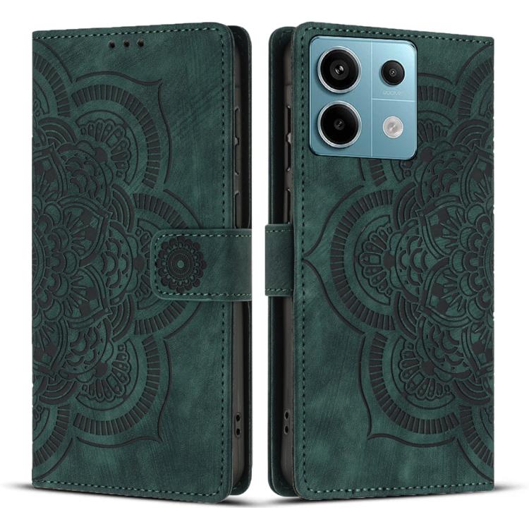 Mandala Embossed Retro Frosted Leather Phone Case, For Redmi Note 13 4G, For Redmi 13C 4G / 5G, For Redmi Note 13 5G, For Redmi Note 13 Pro 5G, For Redmi Note 11S / 12S, For Redmi Note 12 4G, For Redmi Note 11 Pro 4G / 5G