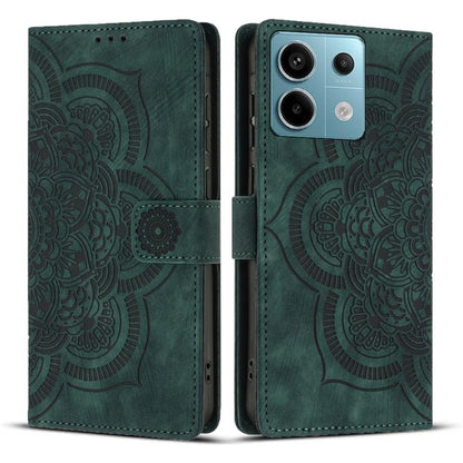 Mandala Embossed Retro Frosted Leather Phone Case, For Redmi Note 13 4G, For Redmi 13C 4G / 5G, For Redmi Note 13 5G, For Redmi Note 13 Pro 5G, For Redmi Note 11S / 12S, For Redmi Note 12 4G, For Redmi Note 11 Pro 4G / 5G