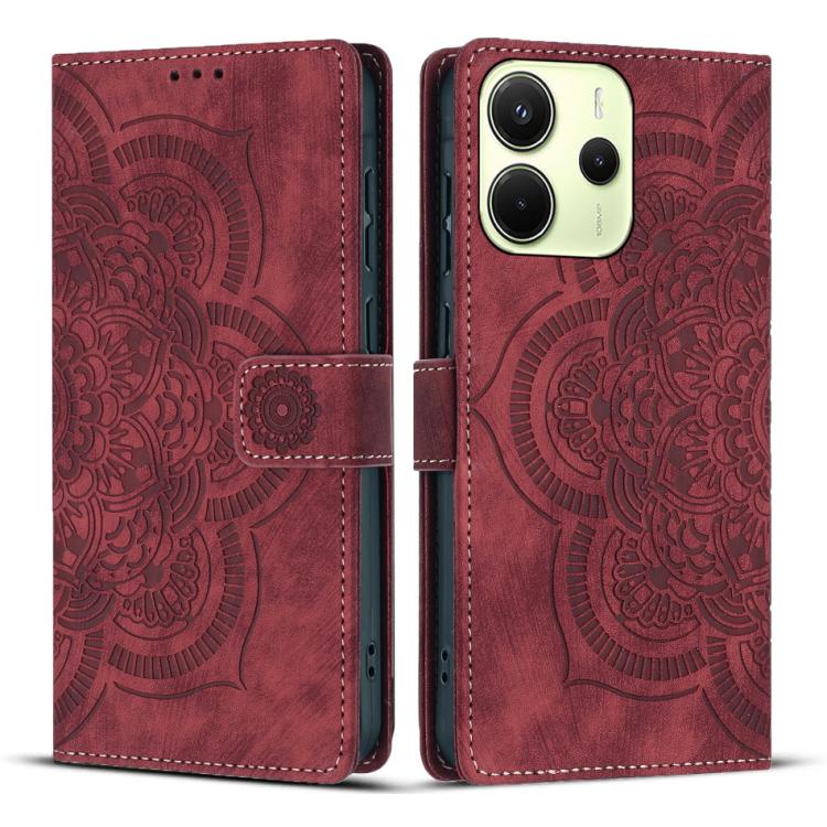 Mandala Embossed Retro Frosted Leather Phone Case, For Redmi Note 17 5G / 4G Global 169.7mm, For Redmi Note 17 Pro Max 5G Global 163.4mm, For Redmi Note 17 Pro 5G Global 163.5mm, For Redmi 17 5G / 4G Global 170mm, For Redmi Note 15 Pro+ 5G Global 163.3...