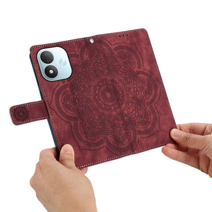 Mandala Embossed Retro Frosted Leather Phone Case, For Redmi Note 17 5G / 4G Global 169.7mm, For Redmi Note 17 Pro Max 5G Global 163.4mm, For Redmi Note 17 Pro 5G Global 163.5mm, For Redmi 17 5G / 4G Global 170mm, For Redmi Note 15 Pro+ 5G Global 163.3...