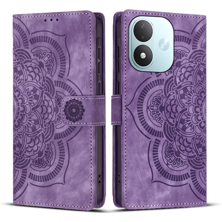 Mandala Embossed Retro Frosted Leather Phone Case, For Redmi Note 17 5G / 4G Global 169.7mm, For Redmi Note 17 Pro Max 5G Global 163.4mm, For Redmi Note 17 Pro 5G Global 163.5mm, For Redmi 17 5G / 4G Global 170mm, For Redmi Note 15 Pro+ 5G Global 163.3...
