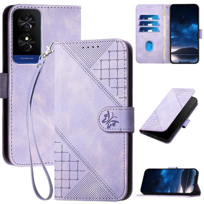 Grid Butterfly Embossed Pattern Leather Phone Case with Lanyard, For TCL K70 5G, For TCL K70 SE T453D, For TCL K70 Power 4G, For TCL NxtPaper 70 Pro 5G, For TCL 60 SE NxtPaper 5G, For TCL 60 SE / TCL 605, For TCL 60R 5G, For TCL 503                    ...