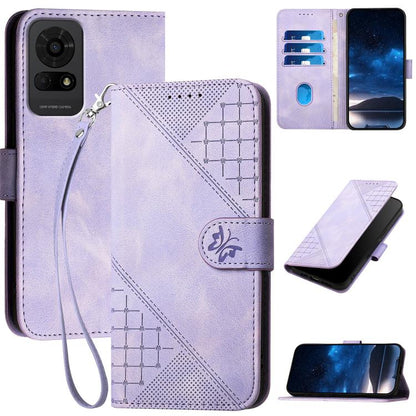 Grid Butterfly Embossed Pattern Leather Phone Case with Lanyard, For TCL K70 5G, For TCL K70 SE T453D, For TCL K70 Power 4G, For TCL NxtPaper 70 Pro 5G, For TCL 60 SE NxtPaper 5G, For TCL 60 SE / TCL 605, For TCL 60R 5G, For TCL 503                    ...