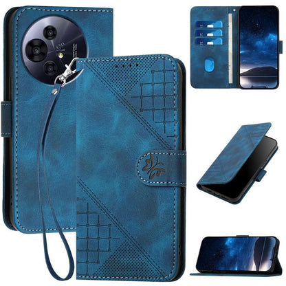 Grid Butterfly Embossed Pattern Leather Phone Case with Lanyard, For TCL K70 5G, For TCL K70 SE T453D, For TCL K70 Power 4G, For TCL NxtPaper 70 Pro 5G, For TCL 60 SE NxtPaper 5G, For TCL 60 SE / TCL 605, For TCL 60R 5G, For TCL 503                    ...