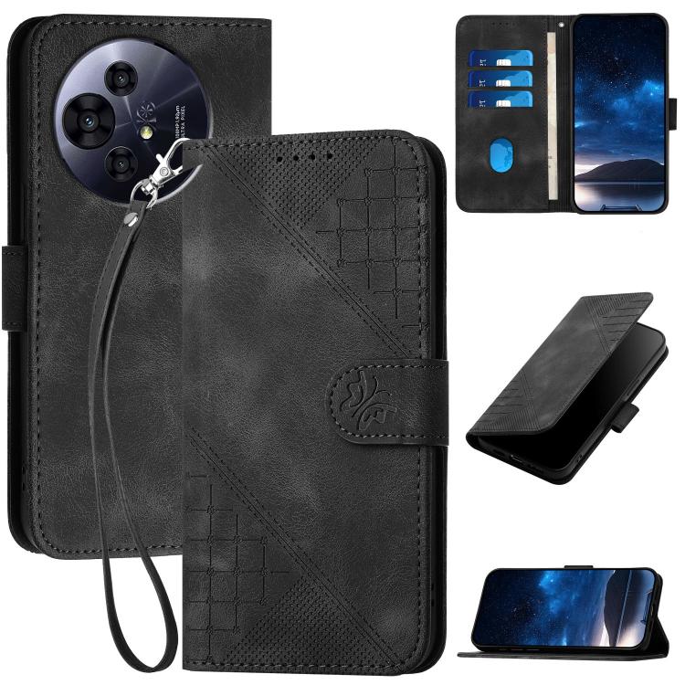 Grid Butterfly Embossed Pattern Leather Phone Case with Lanyard, For TCL K70 5G, For TCL K70 SE T453D, For TCL K70 Power 4G, For TCL NxtPaper 70 Pro 5G, For TCL 60 SE NxtPaper 5G, For TCL 60 SE / TCL 605, For TCL 60R 5G, For TCL 503                    ...