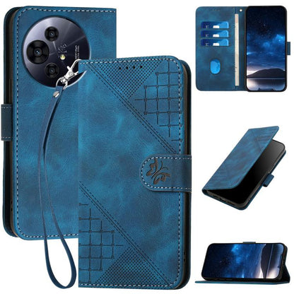 Grid Butterfly Embossed Pattern Leather Phone Case with Lanyard, For TCL K70 5G, For TCL K70 SE T453D, For TCL K70 Power 4G, For TCL NxtPaper 70 Pro 5G, For TCL 60 SE NxtPaper 5G, For TCL 60 SE / TCL 605, For TCL 60R 5G, For TCL 503                    ...
