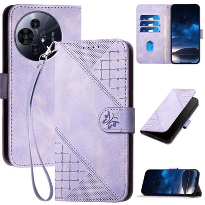 Grid Butterfly Embossed Pattern Leather Phone Case with Lanyard, For TCL K70 5G, For TCL K70 SE T453D, For TCL K70 Power 4G, For TCL NxtPaper 70 Pro 5G, For TCL 60 SE NxtPaper 5G, For TCL 60 SE / TCL 605, For TCL 60R 5G, For TCL 503                    ...