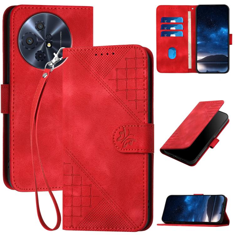 Grid Butterfly Embossed Pattern Leather Phone Case with Lanyard, For TCL K70 5G, For TCL K70 SE T453D, For TCL K70 Power 4G, For TCL NxtPaper 70 Pro 5G, For TCL 60 SE NxtPaper 5G, For TCL 60 SE / TCL 605, For TCL 60R 5G, For TCL 503                    ...