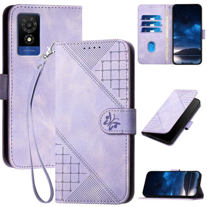 Grid Butterfly Embossed Pattern Leather Phone Case with Lanyard, For TCL K70 5G, For TCL K70 SE T453D, For TCL K70 Power 4G, For TCL NxtPaper 70 Pro 5G, For TCL 60 SE NxtPaper 5G, For TCL 60 SE / TCL 605, For TCL 60R 5G, For TCL 503                    ...