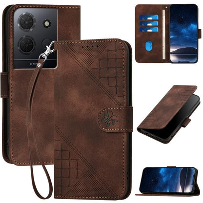 Grid Butterfly Embossed Pattern Leather Phone Case with Lanyard, For TCL K70 5G, For TCL K70 SE T453D, For TCL K70 Power 4G, For TCL NxtPaper 70 Pro 5G, For TCL 60 SE NxtPaper 5G, For TCL 60 SE / TCL 605, For TCL 60R 5G, For TCL 503                    ...