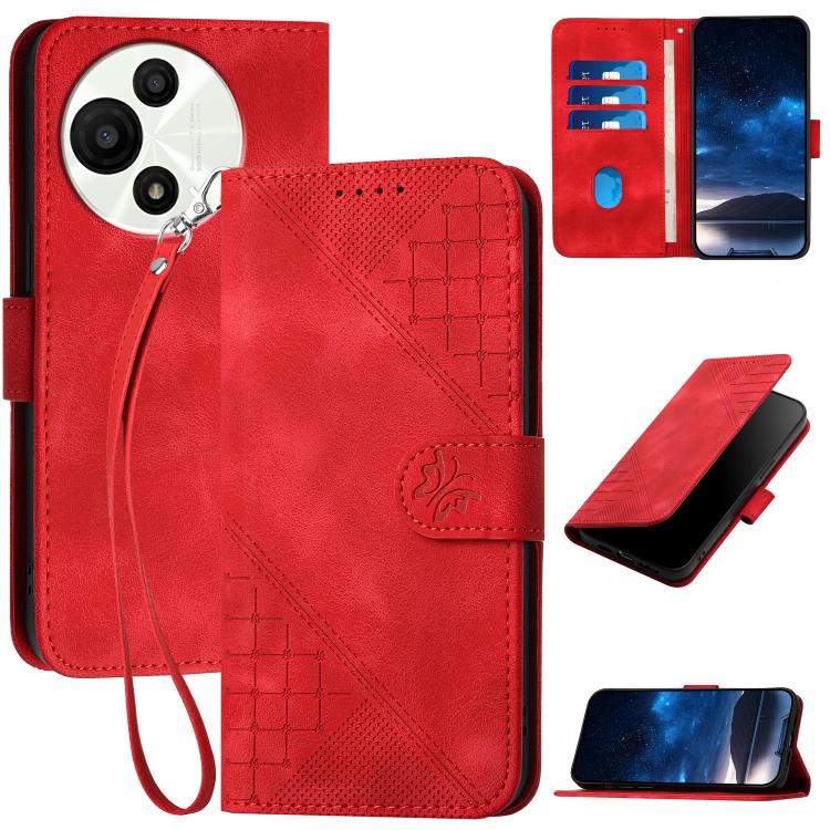 Grid Butterfly Embossed Pattern Leather Phone Case with Lanyard, For TCL K70 5G, For TCL K70 SE T453D, For TCL K70 Power 4G, For TCL NxtPaper 70 Pro 5G, For TCL 60 SE NxtPaper 5G, For TCL 60 SE / TCL 605, For TCL 60R 5G, For TCL 503                    ...