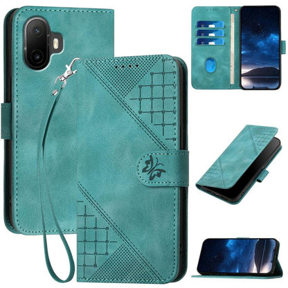 Grid Butterfly Embossed Pattern Leather Phone Case with Lanyard, For TCL K70 5G, For TCL K70 SE T453D, For TCL K70 Power 4G, For TCL NxtPaper 70 Pro 5G, For TCL 60 SE NxtPaper 5G, For TCL 60 SE / TCL 605, For TCL 60R 5G, For TCL 503                    ...