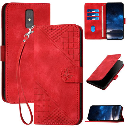Grid Butterfly Embossed Pattern Leather Phone Case with Lanyard, For ZTE nubia Focus Pro, For ZTE nubia Music, For ZTE Blade A34, For ZTE nubia Z60 Ultra, For ZTE Blade A54, For ZTE Blade A73 4G / Blade V50 Design 4G, For ZTE Blade A73 5G              ...