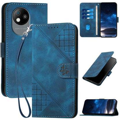 Grid Butterfly Embossed Pattern Leather Phone Case with Lanyard, For ZTE Blade A35e 4G, For ZTE Blade A35e Brazil, For ZTE Blade A35e Global, For ZTE nubia Music 2, For ZTE nubia S 5G A403ZT, For ZTE Blade V70 Design, For ZTE Blade A35 Lite            ...