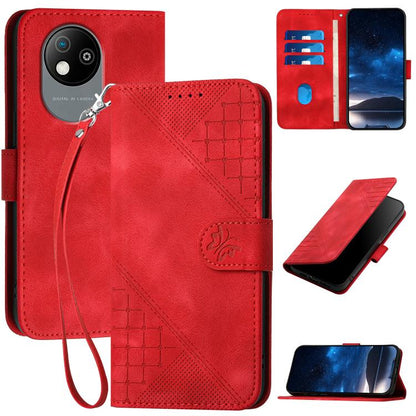 Grid Butterfly Embossed Pattern Leather Phone Case with Lanyard, For ZTE Blade A35e 4G, For ZTE Blade A35e Brazil, For ZTE Blade A35e Global, For ZTE nubia Music 2, For ZTE nubia S 5G A403ZT, For ZTE Blade V70 Design, For ZTE Blade A35 Lite            ...