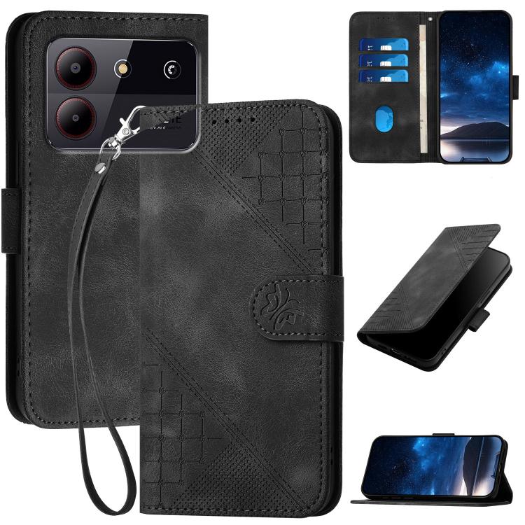 Grid Butterfly Embossed Pattern Leather Phone Case with Lanyard, For ZTE nubia Focus Pro, For ZTE nubia Music, For ZTE Blade A34, For ZTE nubia Z60 Ultra, For ZTE Blade A54, For ZTE Blade A73 4G / Blade V50 Design 4G, For ZTE Blade A73 5G              ...