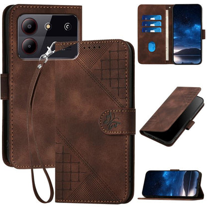 Grid Butterfly Embossed Pattern Leather Phone Case with Lanyard, For ZTE nubia Focus Pro, For ZTE nubia Music, For ZTE Blade A34, For ZTE nubia Z60 Ultra, For ZTE Blade A54, For ZTE Blade A73 4G / Blade V50 Design 4G, For ZTE Blade A73 5G              ...