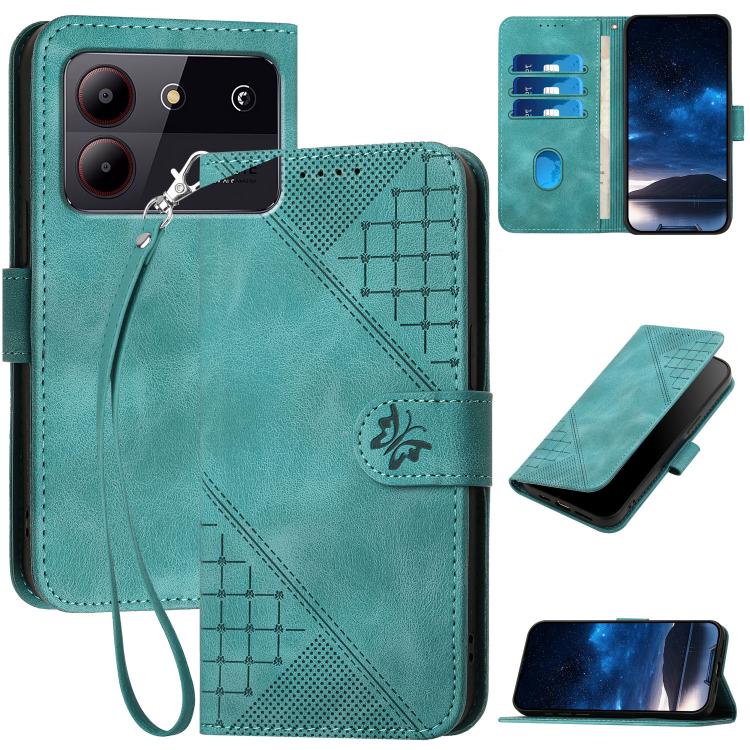 Grid Butterfly Embossed Pattern Leather Phone Case with Lanyard, For ZTE nubia Focus Pro, For ZTE nubia Music, For ZTE Blade A34, For ZTE nubia Z60 Ultra, For ZTE Blade A54, For ZTE Blade A73 4G / Blade V50 Design 4G, For ZTE Blade A73 5G              ...