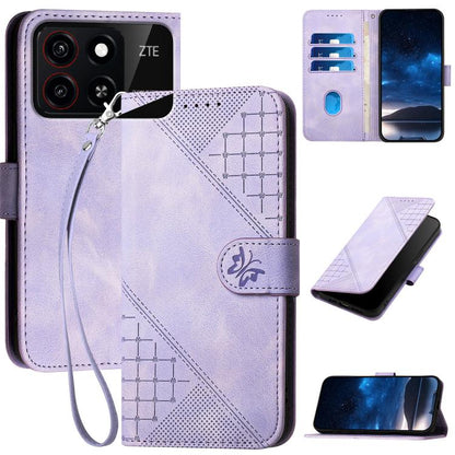 Grid Butterfly Embossed Pattern Leather Phone Case with Lanyard, For ZTE Blade A35e 4G, For ZTE Blade A35e Brazil, For ZTE Blade A35e Global, For ZTE nubia Music 2, For ZTE nubia S 5G A403ZT, For ZTE Blade V70 Design, For ZTE Blade A35 Lite            ...