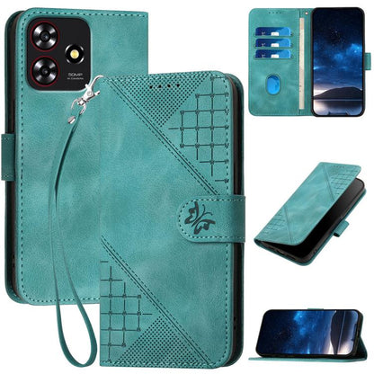 Grid Butterfly Embossed Pattern Leather Phone Case with Lanyard, For ZTE nubia Focus Pro, For ZTE nubia Music, For ZTE Blade A34, For ZTE nubia Z60 Ultra, For ZTE Blade A54, For ZTE Blade A73 4G / Blade V50 Design 4G, For ZTE Blade A73 5G              ...
