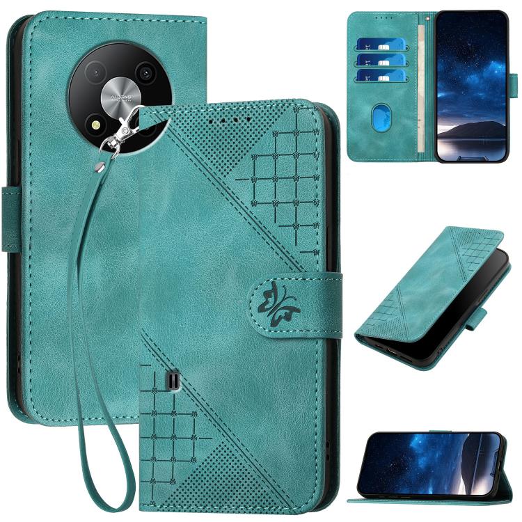 Grid Butterfly Embossed Pattern Leather Phone Case with Lanyard, For ZTE nubia Focus Pro, For ZTE nubia Music, For ZTE Blade A34, For ZTE nubia Z60 Ultra, For ZTE Blade A54, For ZTE Blade A73 4G / Blade V50 Design 4G, For ZTE Blade A73 5G              ...