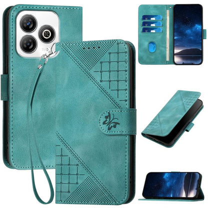 Grid Butterfly Embossed Pattern Leather Phone Case with Lanyard, For ZTE Blade A35e 4G, For ZTE Blade A35e Brazil, For ZTE Blade A35e Global, For ZTE nubia Music 2, For ZTE nubia S 5G A403ZT, For ZTE Blade V70 Design, For ZTE Blade A35 Lite            ...