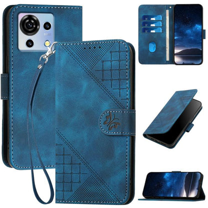 Grid Butterfly Embossed Pattern Leather Phone Case with Lanyard, For ZTE nubia Focus Pro, For ZTE nubia Music, For ZTE Blade A34, For ZTE nubia Z60 Ultra, For ZTE Blade A54, For ZTE Blade A73 4G / Blade V50 Design 4G, For ZTE Blade A73 5G              ...