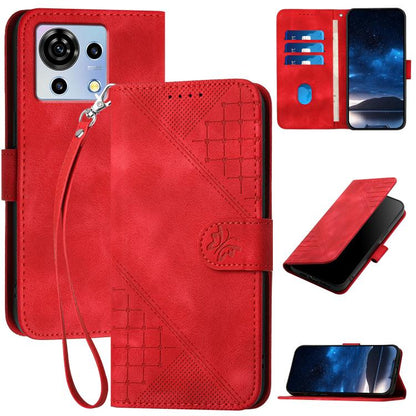 Grid Butterfly Embossed Pattern Leather Phone Case with Lanyard, For ZTE nubia Focus Pro, For ZTE nubia Music, For ZTE Blade A34, For ZTE nubia Z60 Ultra, For ZTE Blade A54, For ZTE Blade A73 4G / Blade V50 Design 4G, For ZTE Blade A73 5G              ...