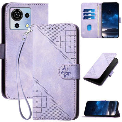 Grid Butterfly Embossed Pattern Leather Phone Case with Lanyard, For ZTE nubia Focus Pro, For ZTE nubia Music, For ZTE Blade A34, For ZTE nubia Z60 Ultra, For ZTE Blade A54, For ZTE Blade A73 4G / Blade V50 Design 4G, For ZTE Blade A73 5G              ...
