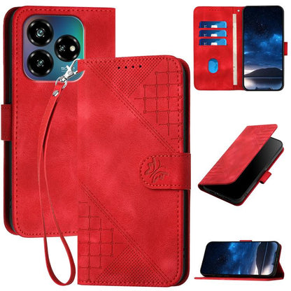Grid Butterfly Embossed Pattern Leather Phone Case with Lanyard, For ZTE Blade A35e 4G, For ZTE Blade A35e Brazil, For ZTE Blade A35e Global, For ZTE nubia Music 2, For ZTE nubia S 5G A403ZT, For ZTE Blade V70 Design, For ZTE Blade A35 Lite            ...