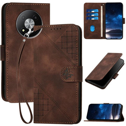 Grid Butterfly Embossed Pattern Leather Phone Case with Lanyard, For ZTE nubia Air Pro 5G, For ZTE nubia Neo 5 Pro 5G, For ZTE nubia Neo 5 5G, For ZTE nubia Neo 5 GT 5G, For ZTE Blade V80 Vita, For ZTE nubia V80 Max, For ZTE Blade A56 Pro              ...