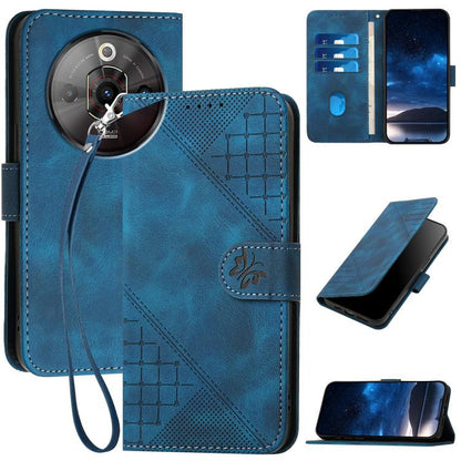 Grid Butterfly Embossed Pattern Leather Phone Case with Lanyard, For ZTE nubia Focus Pro, For ZTE nubia Music, For ZTE Blade A34, For ZTE nubia Z60 Ultra, For ZTE Blade A54, For ZTE Blade A73 4G / Blade V50 Design 4G, For ZTE Blade A73 5G              ...