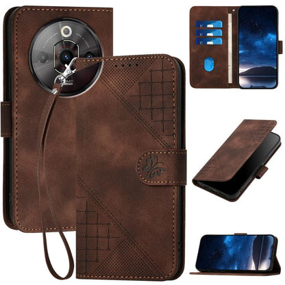 Grid Butterfly Embossed Pattern Leather Phone Case with Lanyard, For ZTE nubia Focus Pro, For ZTE nubia Music, For ZTE Blade A34, For ZTE nubia Z60 Ultra, For ZTE Blade A54, For ZTE Blade A73 4G / Blade V50 Design 4G, For ZTE Blade A73 5G              ...