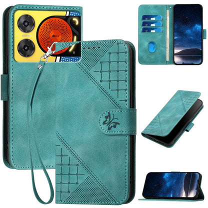 Grid Butterfly Embossed Pattern Leather Phone Case with Lanyard, For ZTE Blade A35e 4G, For ZTE Blade A35e Brazil, For ZTE Blade A35e Global, For ZTE nubia Music 2, For ZTE nubia S 5G A403ZT, For ZTE Blade V70 Design, For ZTE Blade A35 Lite            ...