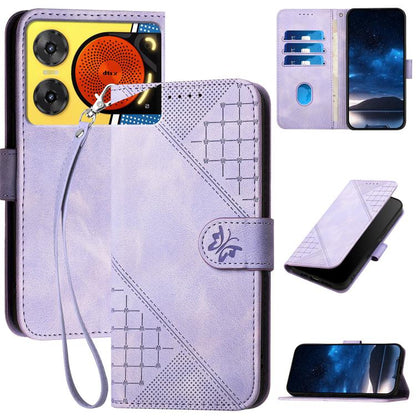 Grid Butterfly Embossed Pattern Leather Phone Case with Lanyard, For ZTE Blade A35e 4G, For ZTE Blade A35e Brazil, For ZTE Blade A35e Global, For ZTE nubia Music 2, For ZTE nubia S 5G A403ZT, For ZTE Blade V70 Design, For ZTE Blade A35 Lite            ...