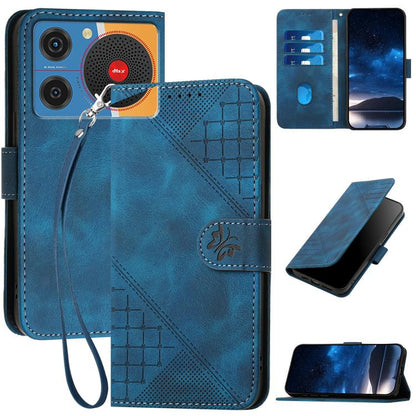 Grid Butterfly Embossed Pattern Leather Phone Case with Lanyard, For ZTE nubia Focus Pro, For ZTE nubia Music, For ZTE Blade A34, For ZTE nubia Z60 Ultra, For ZTE Blade A54, For ZTE Blade A73 4G / Blade V50 Design 4G, For ZTE Blade A73 5G              ...