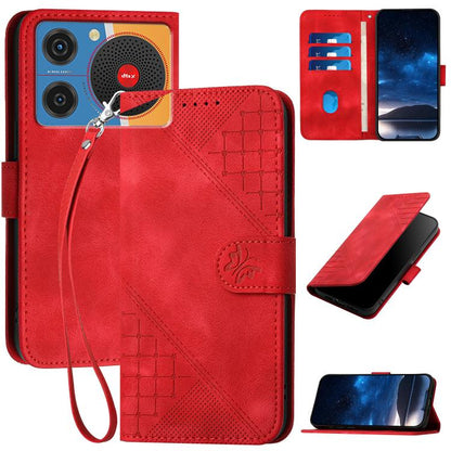 Grid Butterfly Embossed Pattern Leather Phone Case with Lanyard, For ZTE nubia Focus Pro, For ZTE nubia Music, For ZTE Blade A34, For ZTE nubia Z60 Ultra, For ZTE Blade A54, For ZTE Blade A73 4G / Blade V50 Design 4G, For ZTE Blade A73 5G              ...
